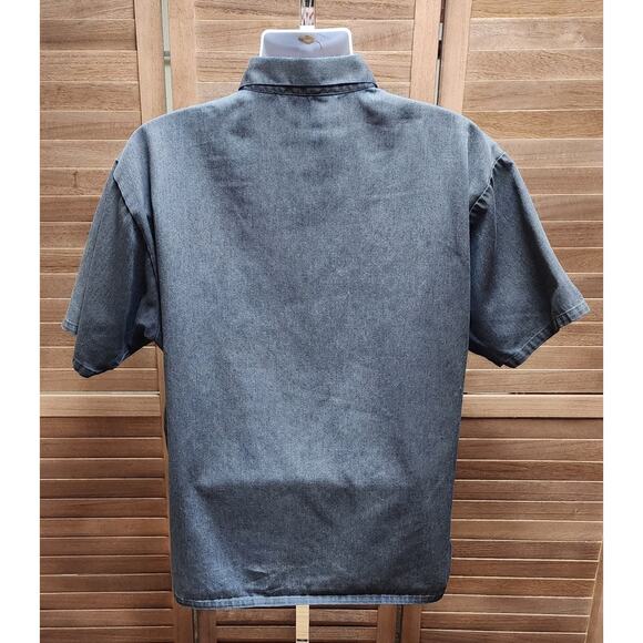 Ben Davis Work Shirt Men's Size XL 1/2 Zip Charcoal Gray, Collard, Short Sleeve - Picture 2 of 5